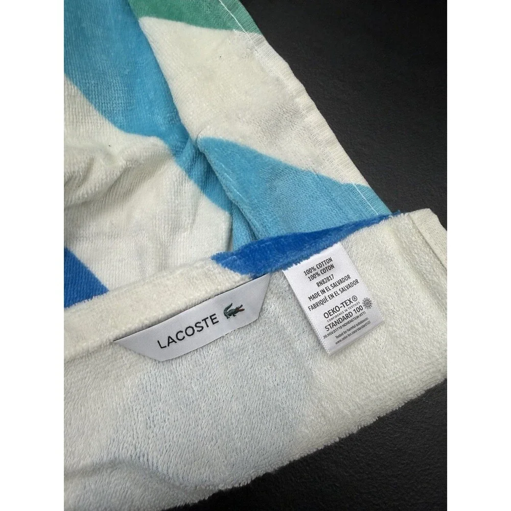 Lacoste Rainbow Big Croc Cotton Beach Towel 36”x72”